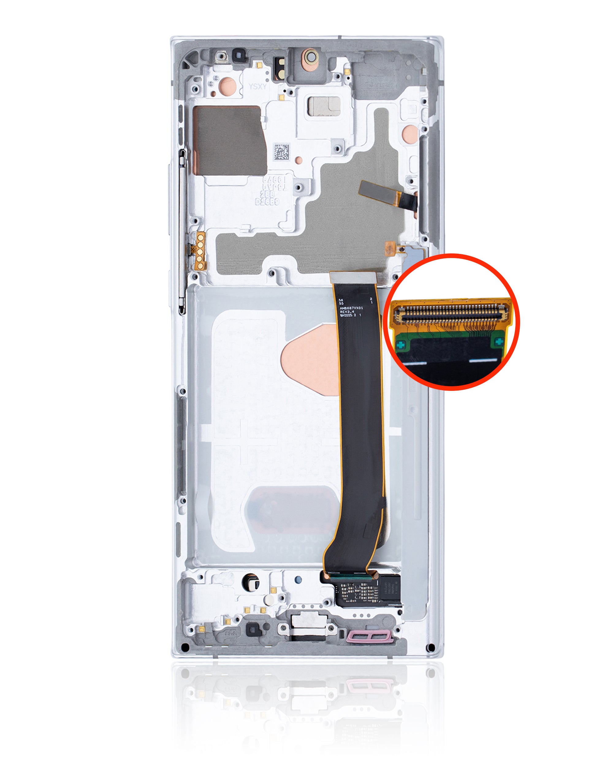 For Samsung Galaxy Note 20 Ultra 5G OLED Screen Replacement With Frame (Oled Pro) (Mystic White)