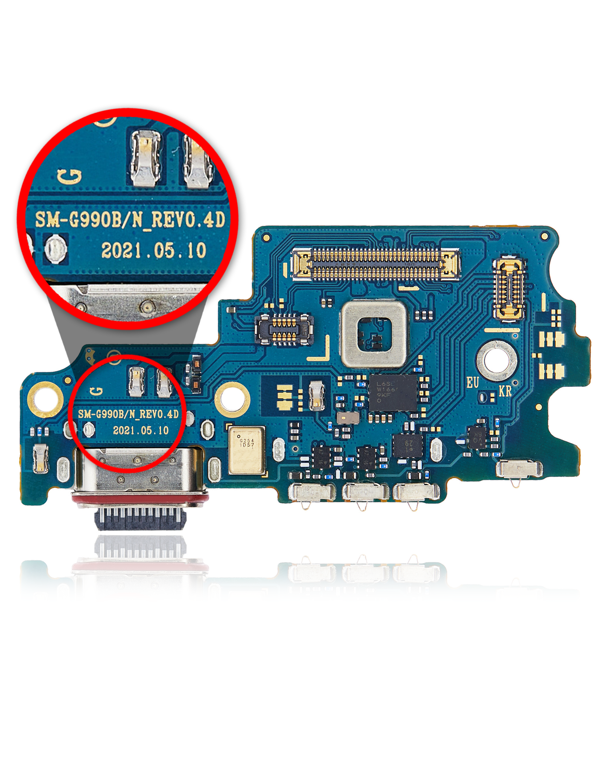 For Samsung Galaxy S21 FE 5G Charging Port With Sim Card Reader / G990B (International Version)