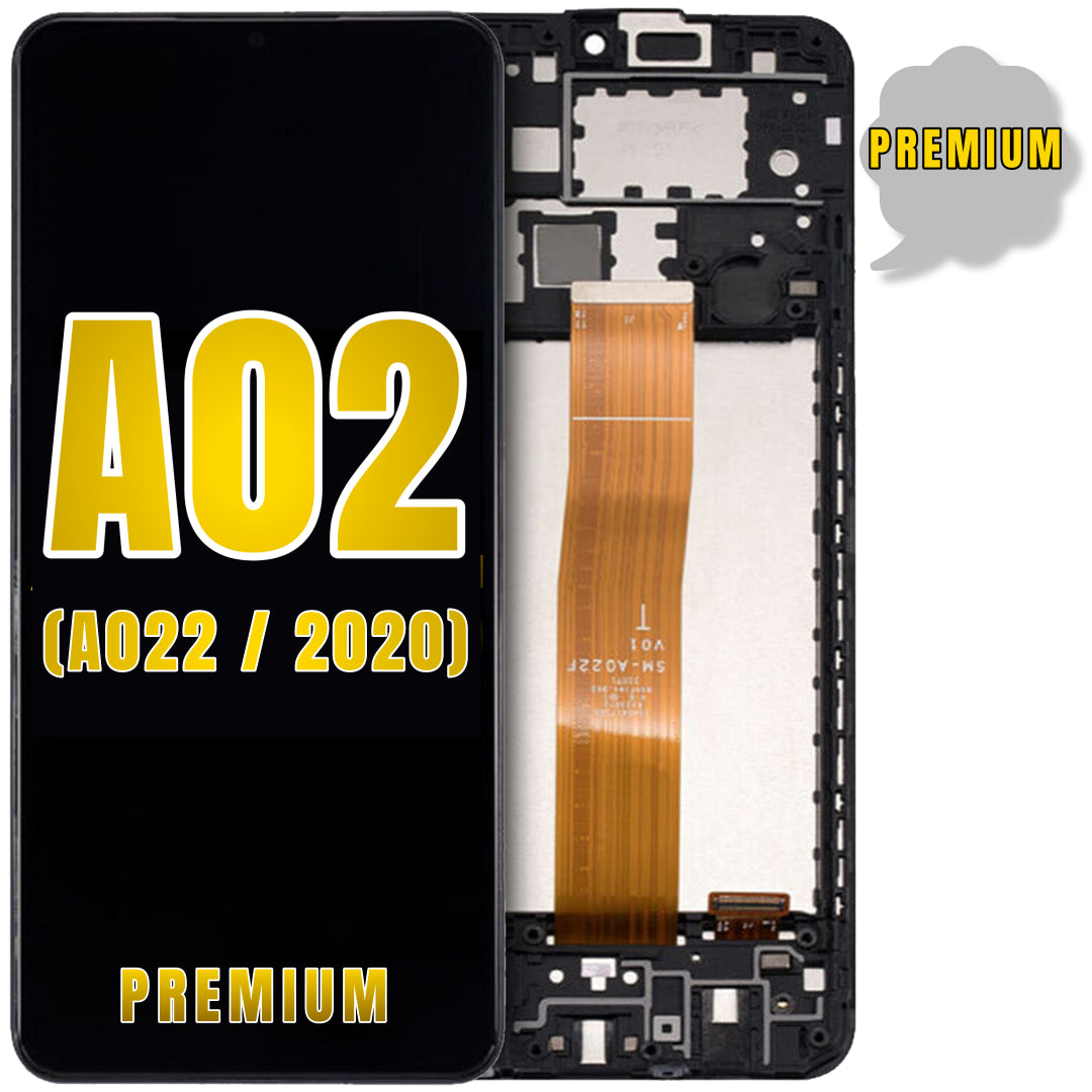 For Samsung Galaxy A02 (A022 / 2020) LCD Screen Replacement With Frame (Premium) (All Colors)