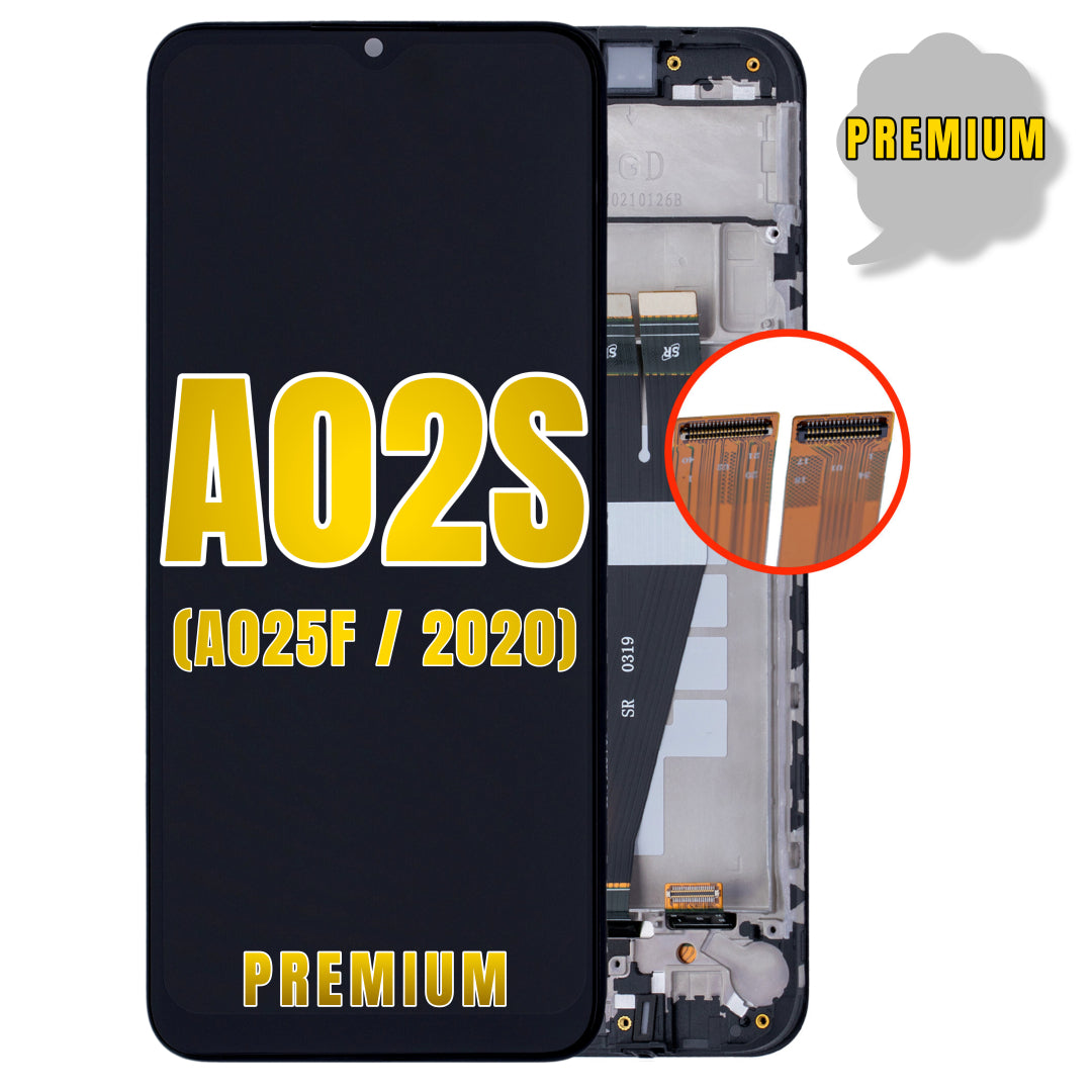 For Samsung Galaxy A02S (A025F / 2020) Screen Replacement With Frame (International Version) (All Colors)
