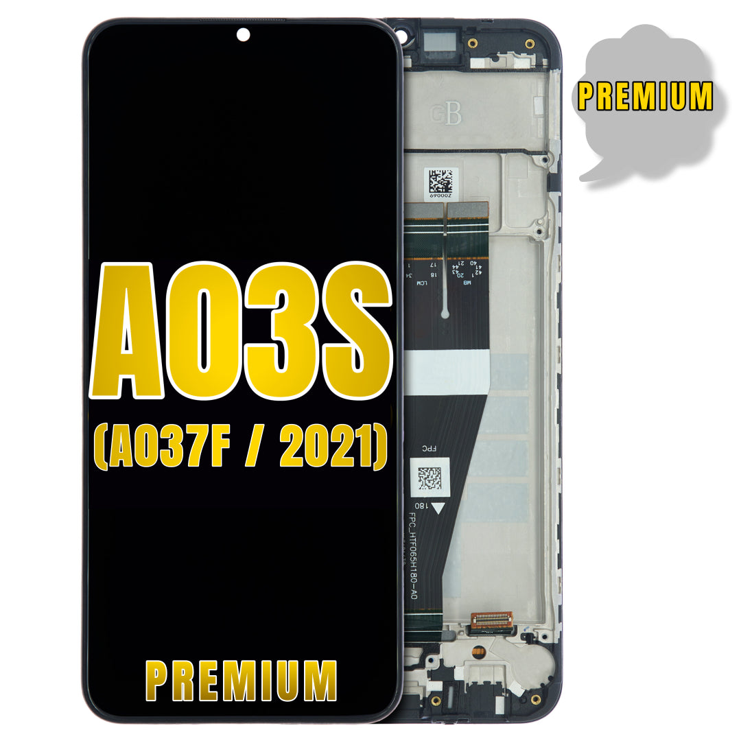 For Samsung Galaxy A03S (A037F / 2021) LCD Screen Replacement With Frame (Global Version) (Dual Sim) (MICRO-USB) (Premium) (All Colors)
