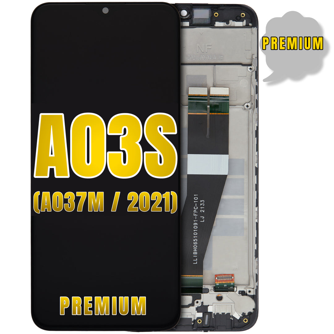 For Samsung Galaxy A03S (A037M / 2021) LCD Screen Replacement With Frame (Single Sim) (Type-C) (Premium) (All Colors)