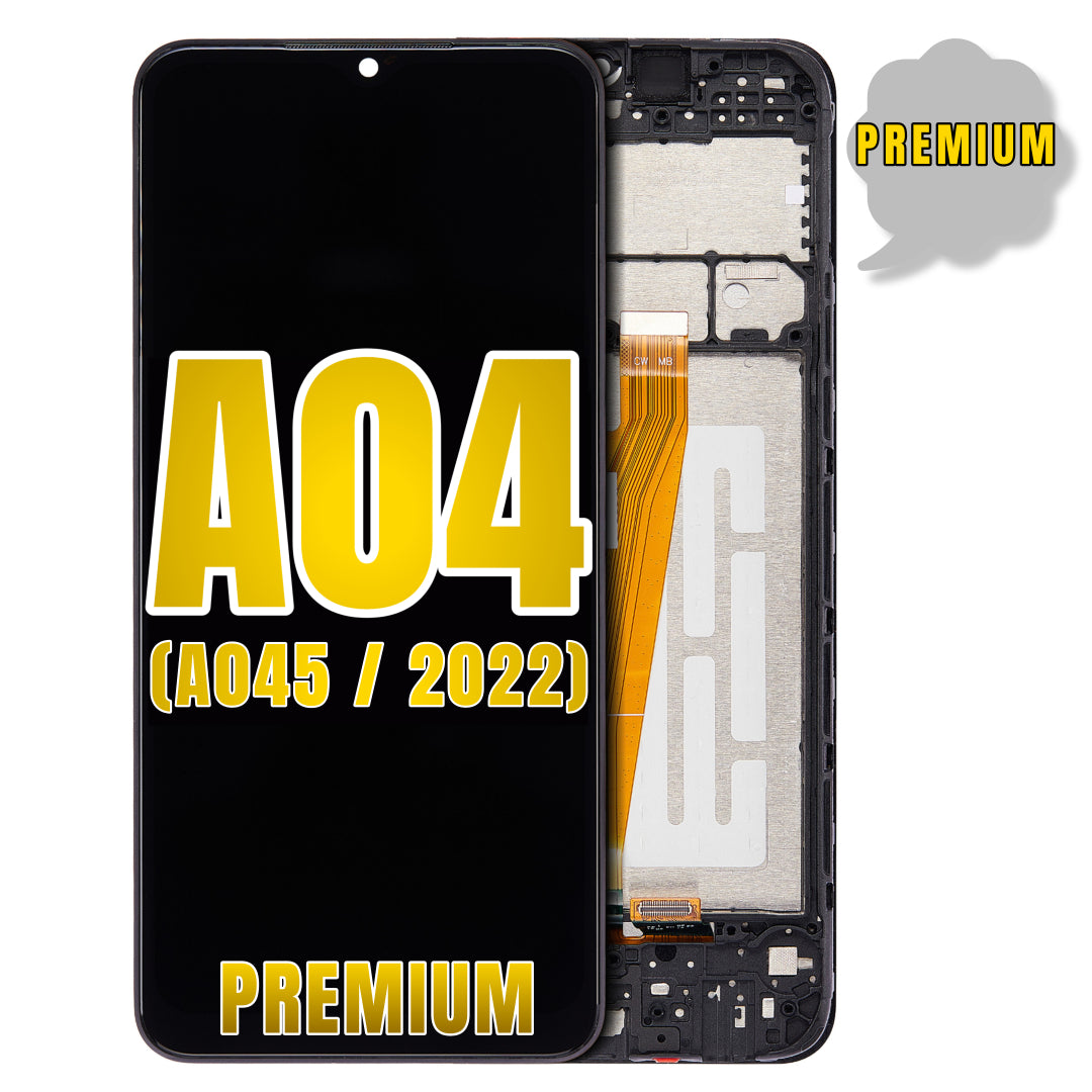 For Samsung Galaxy A04 (A045 / 2022) LCD Screen Replacement With Frame (Premium) (All Colors)