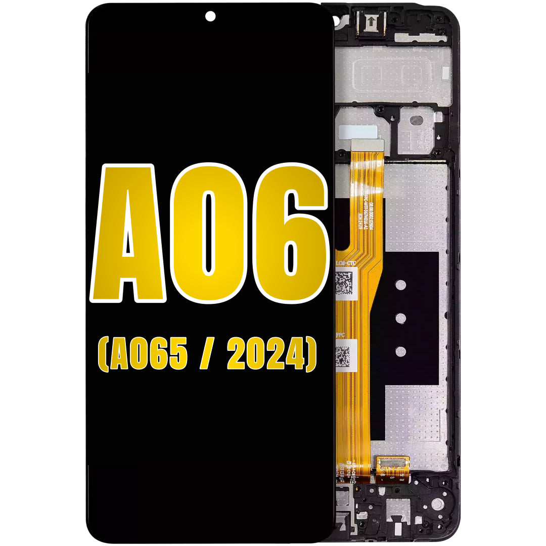 For Samsung Galaxy A06 (A065 / 2024) LCD Screen Replacement With Frame (All Colors)