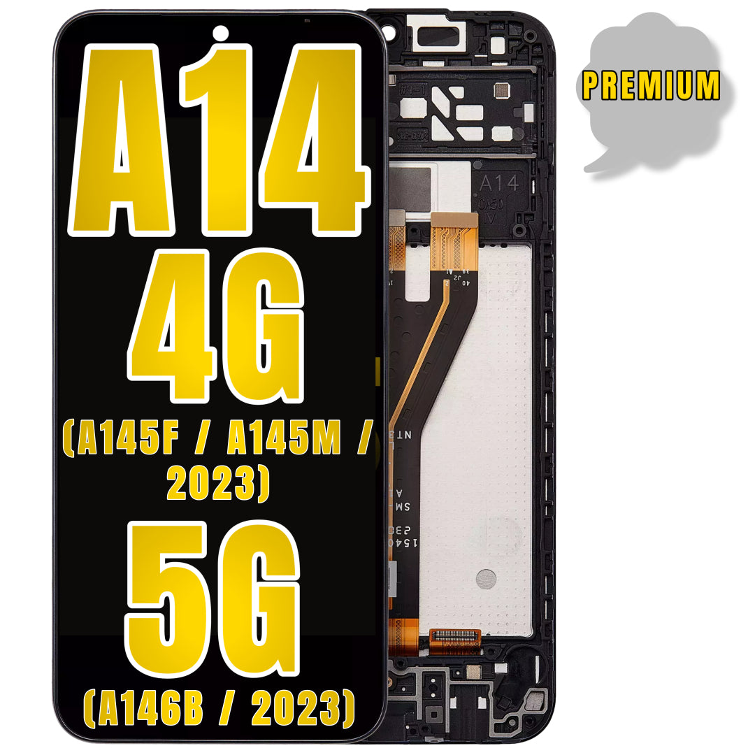 For Samsung Galaxy A14 4G (A145F / A145M / 2023) / A14 5G (A146B / 2023) LCD Screen Replacement With Frame (Premium) (All Colors)