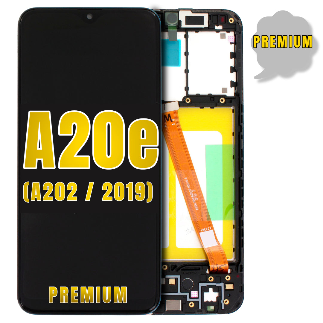 For Samsung Galaxy A20E (A202 / 2019) LCD Screen Replacement With Frame (Premium) (All Colors)