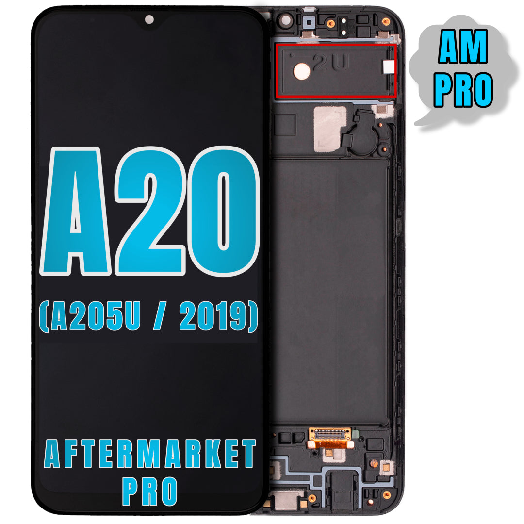 For Samsung Galaxy A20 (A205U / 2019) LCD Screen Replacement With Frame (Aftermarket Pro) (All Colors)