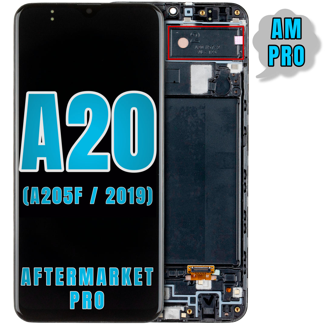 For Samsung Galaxy A20 (A205F / 2019) LCD Screen Replacement With Frame (Aftermarket Pro) (All Colors)