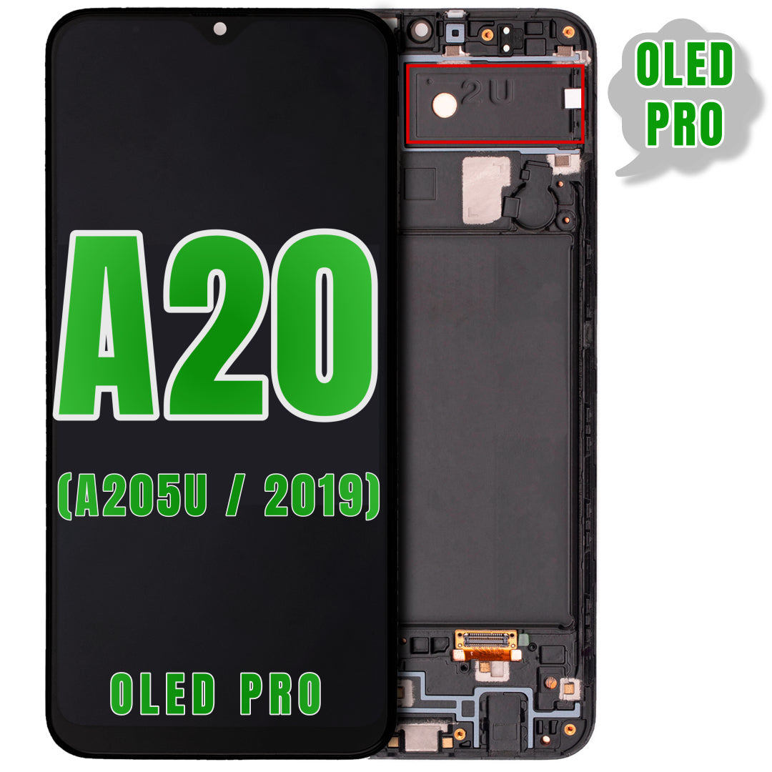 For Samsung Galaxy A20 (A205U / 2019) LCD Screen Replacement With Frame (Oled Pro) (All Colors)