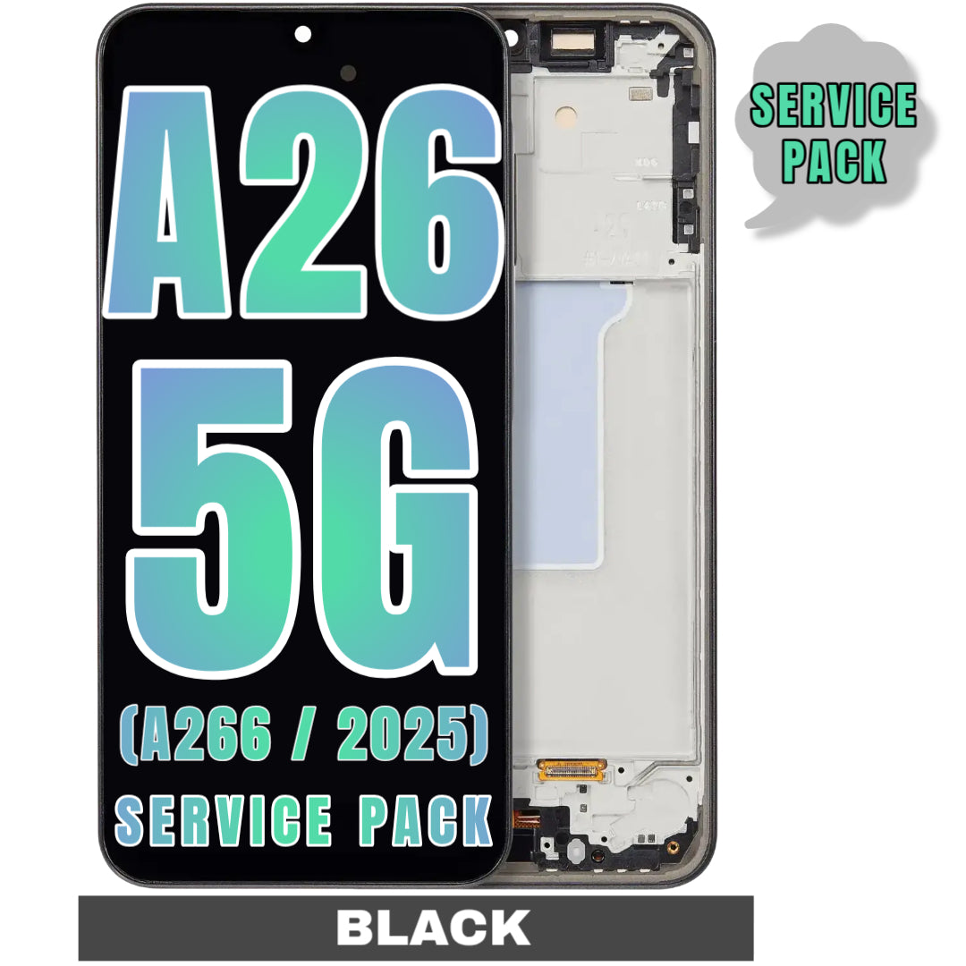 For Samsung Galaxy A26 5G (A266 / 2025) OLED Screen Replacement With Frame (Service Pack) (Black)
