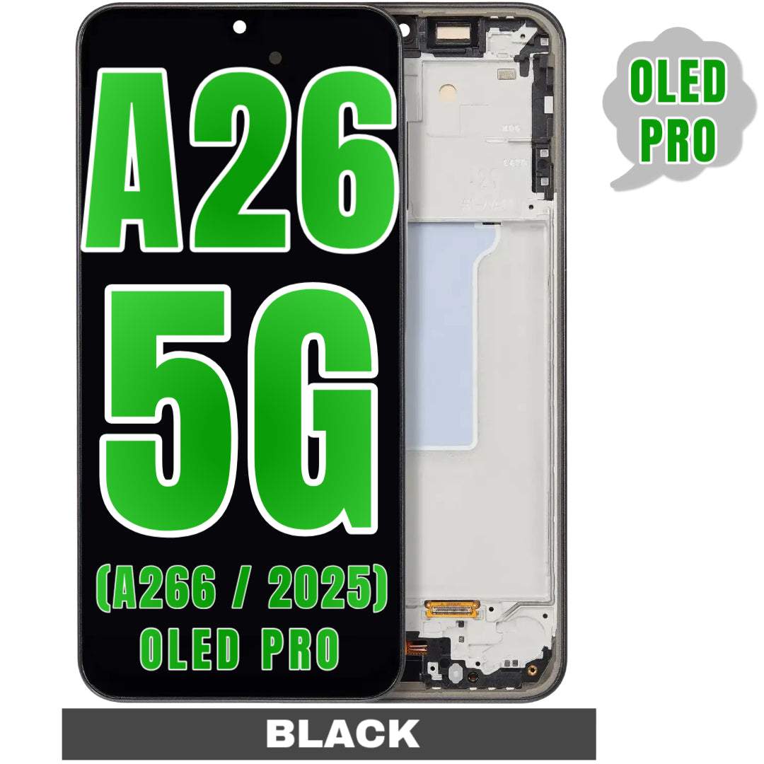 For Samsung Galaxy A26 5G (A266 / 2025) (6.67") OLED Screen Replacement With Frame (Oled Pro) (Black)