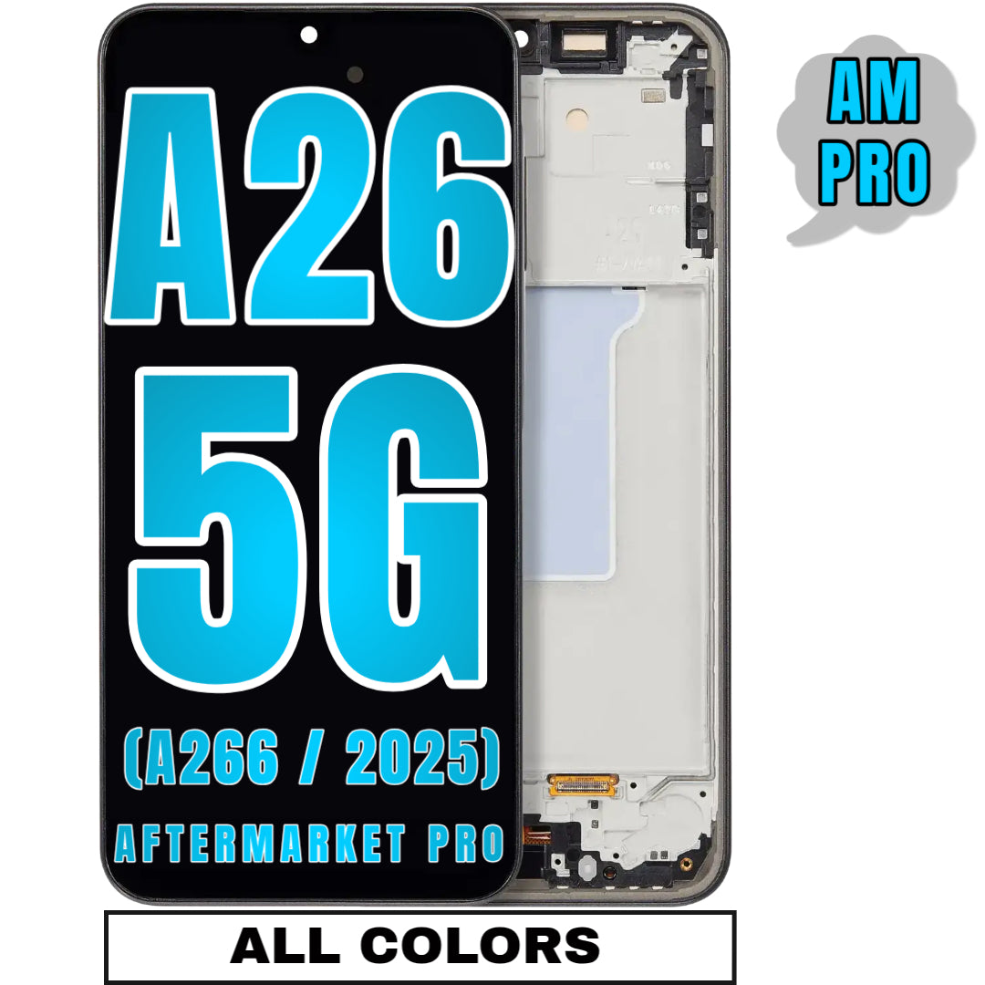 For Samsung Galaxy A26 5G (A266 / 2025) LCD Screen Replacement With Frame (Aftermarket Pro) (Black)