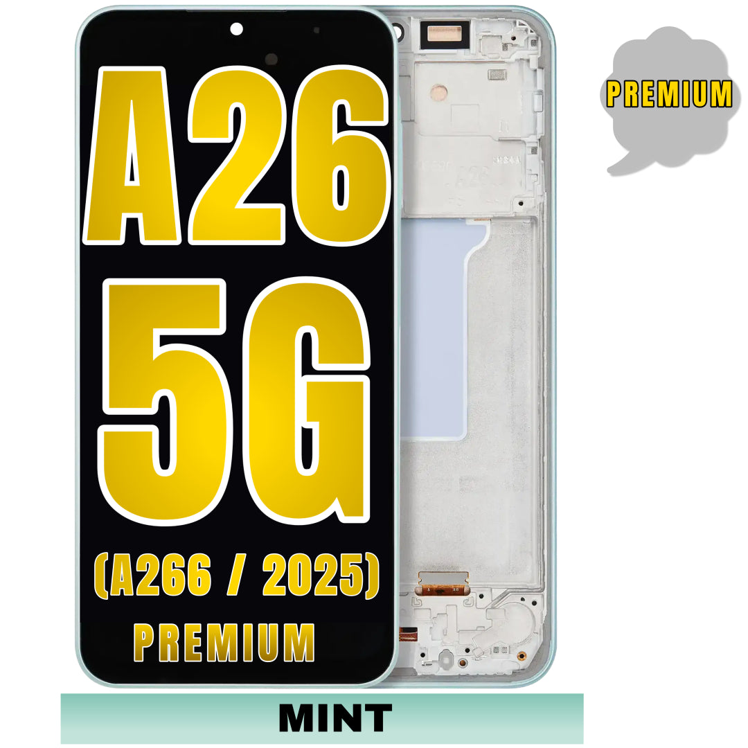 For Samsung Galaxy A26 5G (A266 / 2025) OLED Screen Replacement With Frame (Mint)