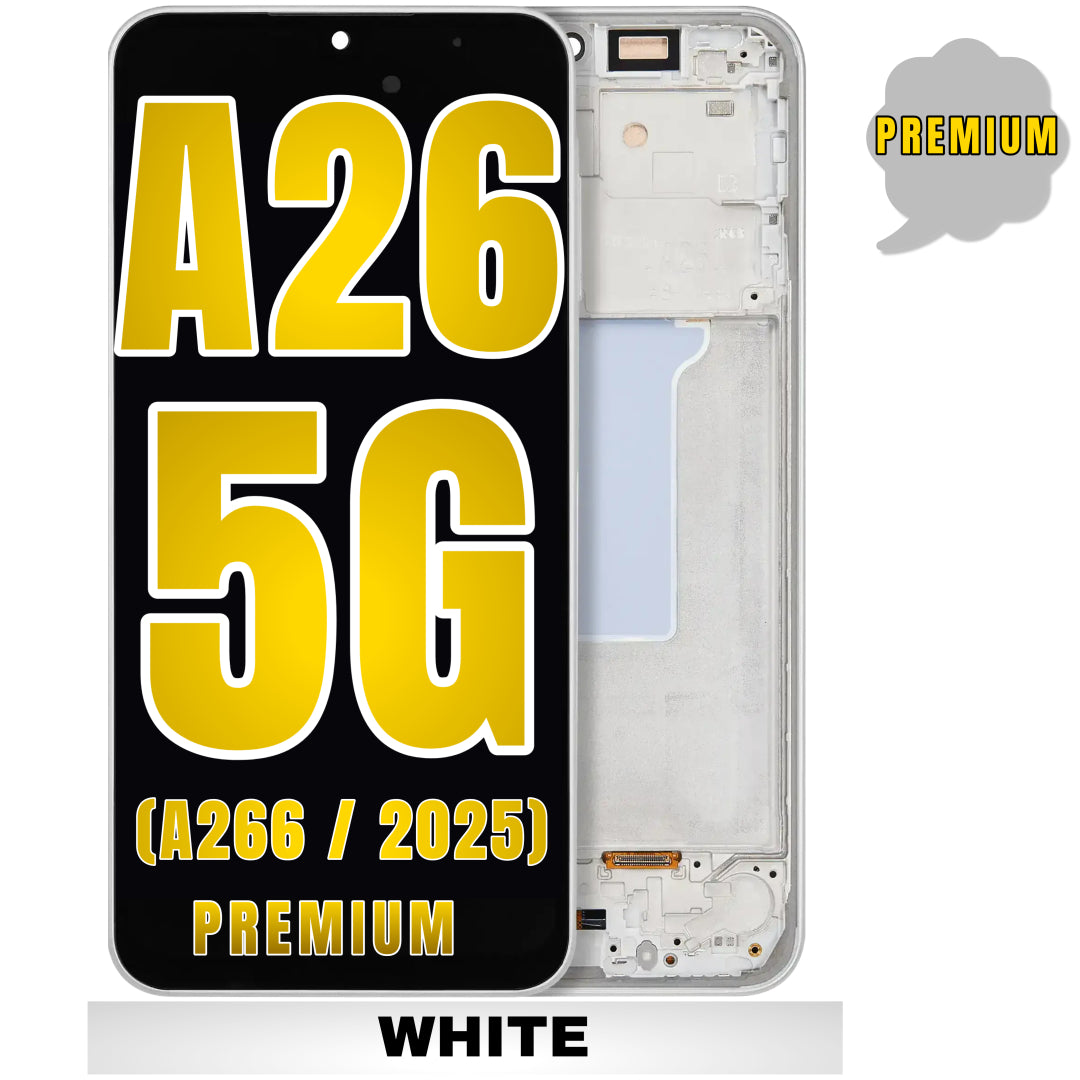For Samsung Galaxy A26 5G (A266 / 2025) OLED Screen Replacement With Frame (White)