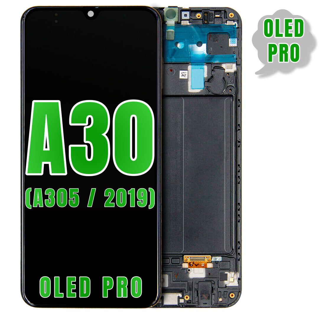 For Samsung Galaxy A30 (A305 / 2019) LCD Screen Replacement With Frame (Oled Pro) (All Colors)