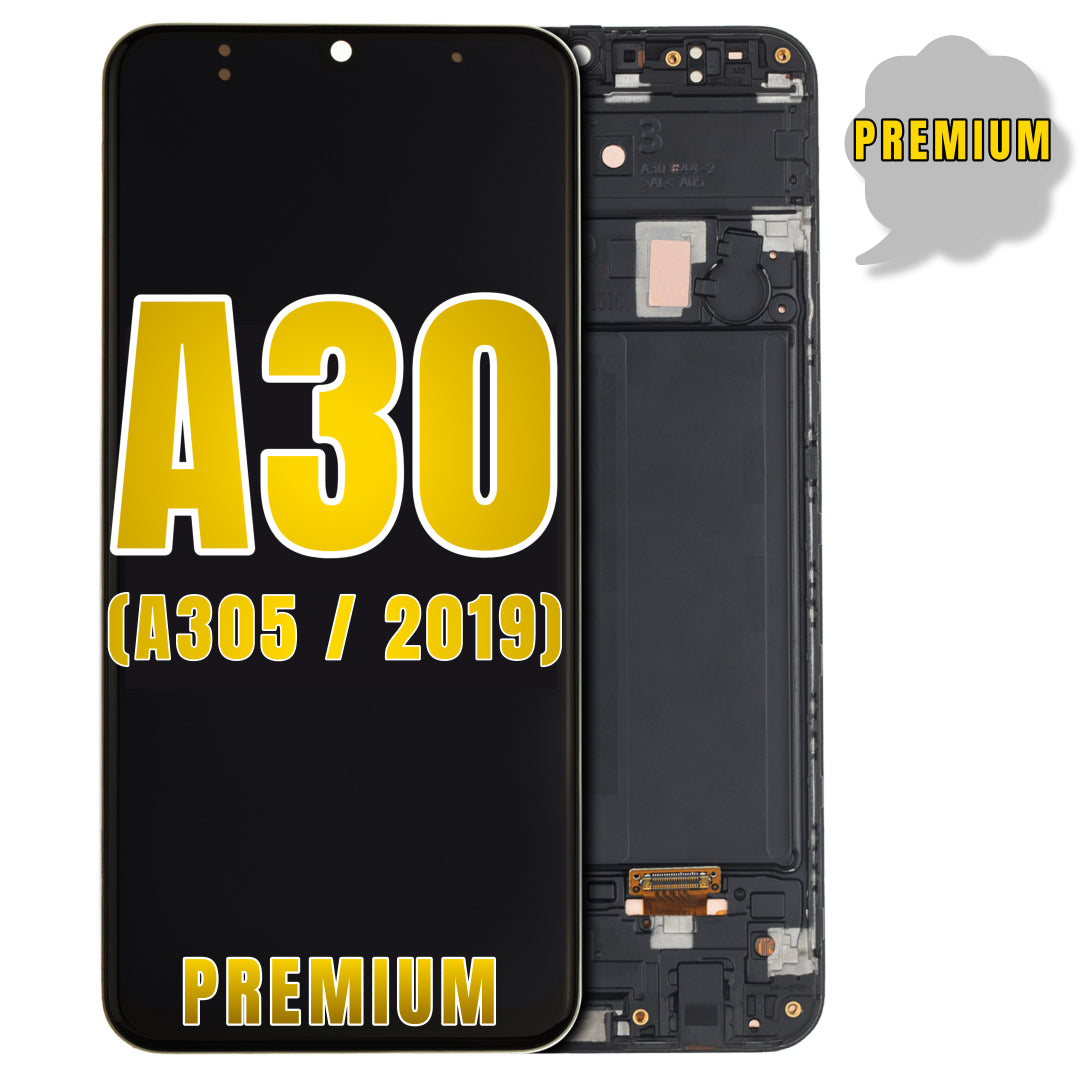 For Samsung Galaxy A30 (A305 / 2019) LCD Screen Assembly Replacement With Frame (Premium) (All Colors)