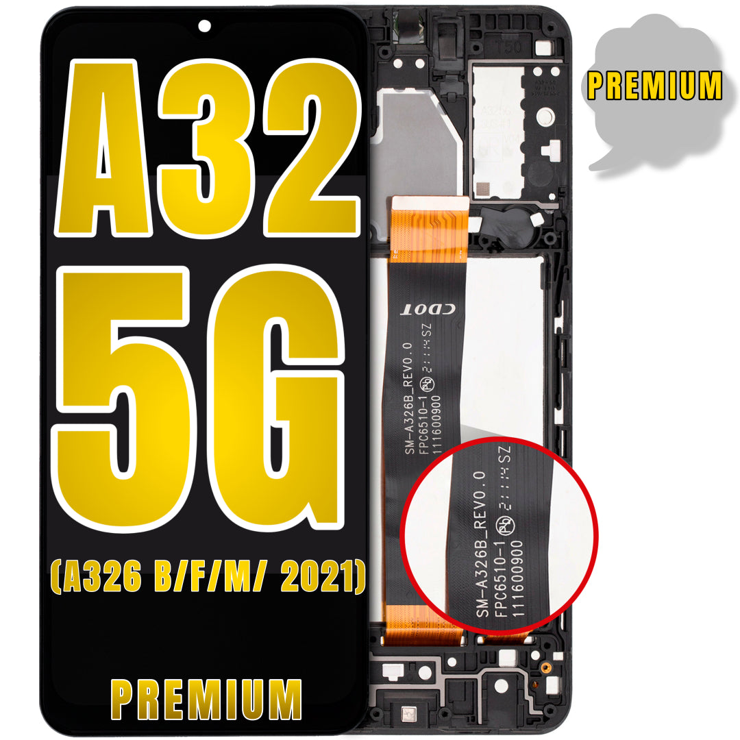 For Samsung Galaxy A32 5G (A326 F / M / 2021) LCD Screen Replacement With Frame / International Dual Sim (Premium) (All Colors)