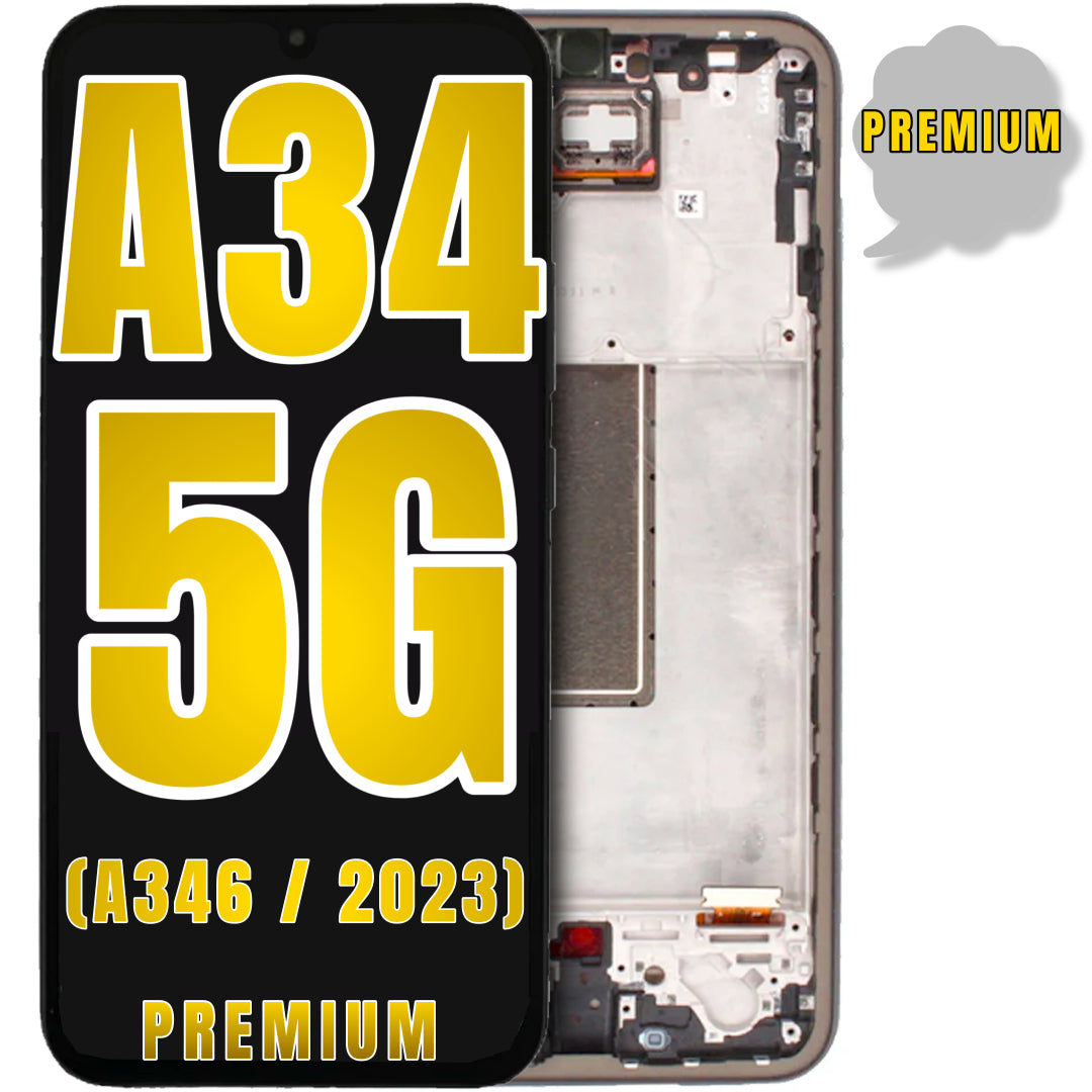 For Samsung Galaxy A34 5G (A346 / 2023) LCD Screen Replacement With Frame (Premium) (Graphite)