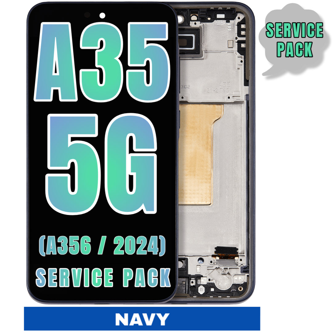 For Samsung Galaxy A35 5G (A356 / 2024) OLED Screen Replacement With Frame (Service Pack) (Navy)