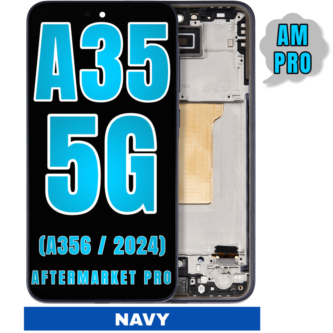 For Samsung Galaxy A35 5G (A356 / 2024) LCD Screen Replacement With Frame (Not Support Fingerprint ) (Aftermarket Pro) (Navy)