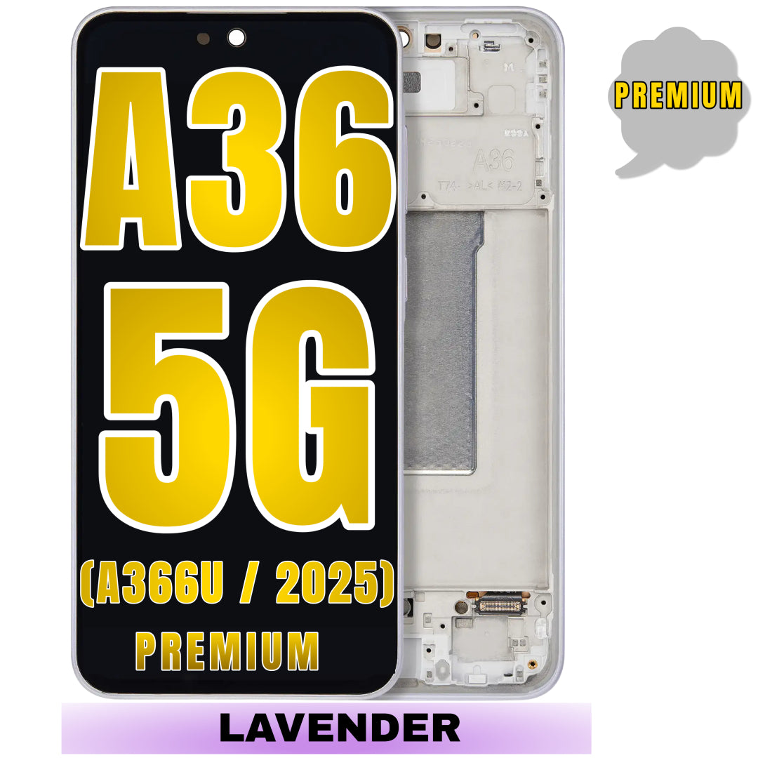 For Samsung Galaxy A36 5G (A366 / 2025) OLED Screen Replacement With Frame (Lavender)