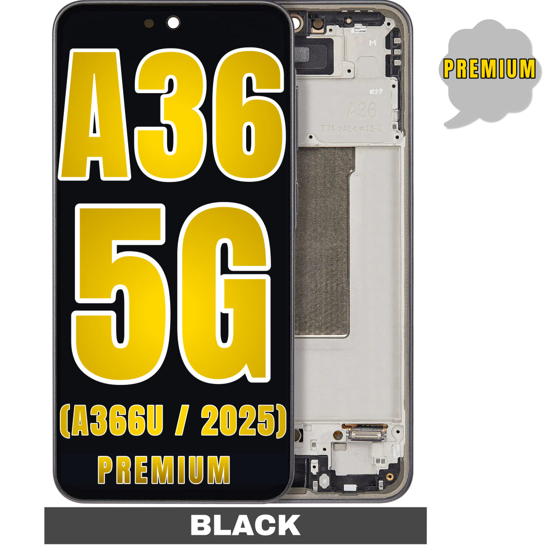 For Samsung Galaxy A36 5G (A366 / 2025) OLED Screen Replacement With Frame (Black)