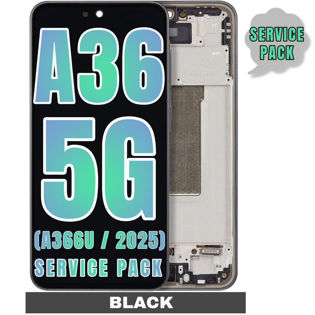 For Samsung Galaxy A36 5G (A366 / 2025) OLED Screen Replacement With Frame (Service Pack) (Black)