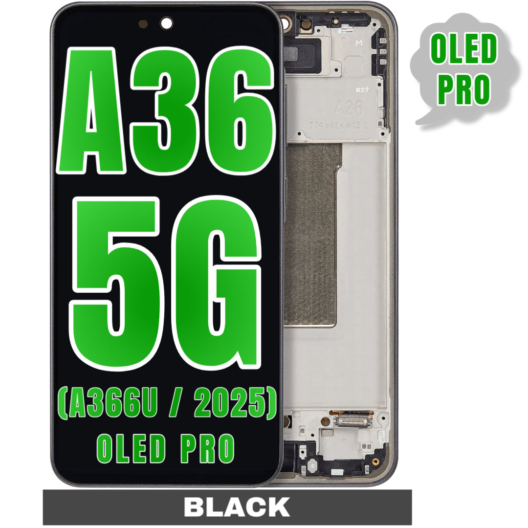For Samsung Galaxy A36 5G (A366 / 2025) (6.53") OLED Screen Replacement With Frame (Oled Pro) (Black)