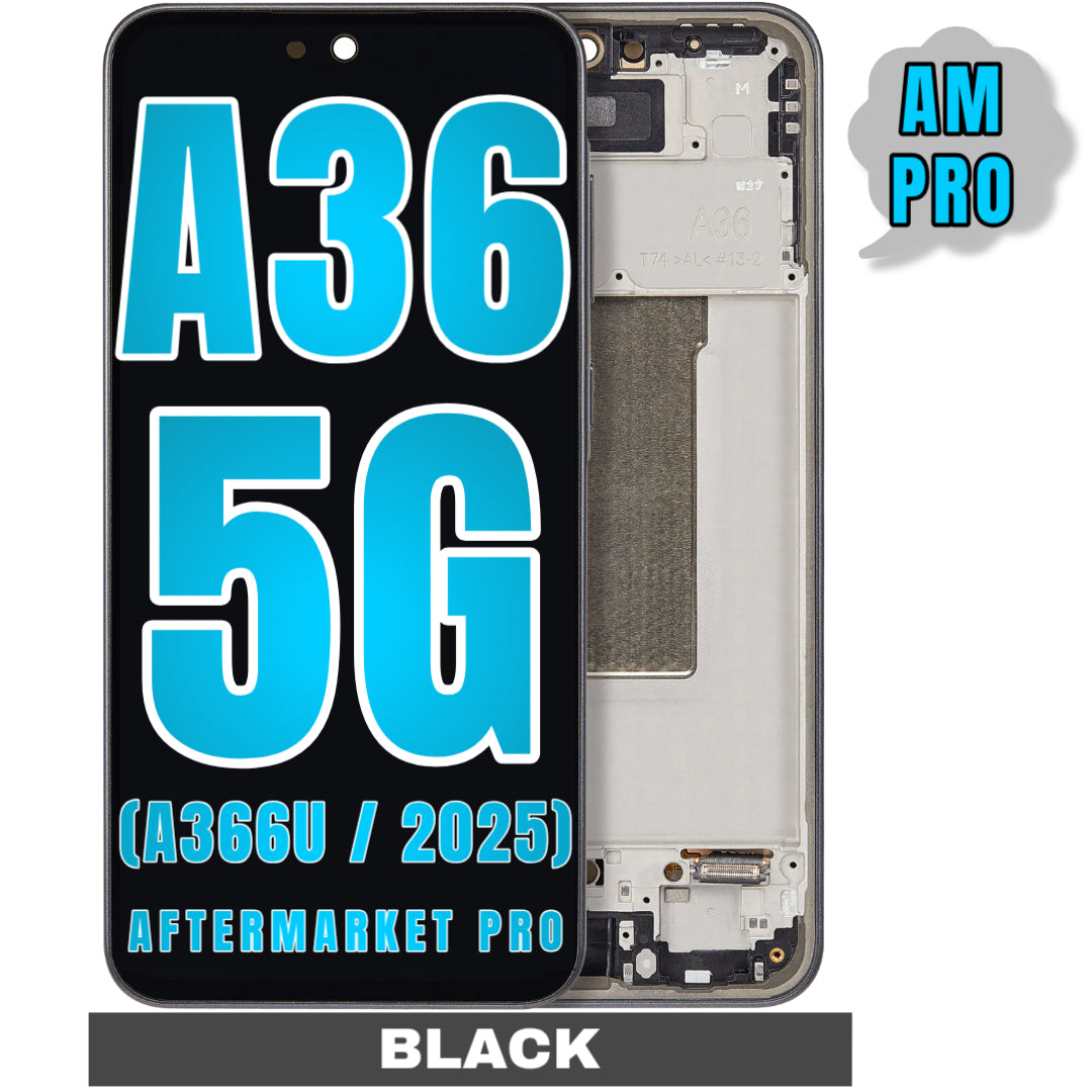 For Samsung Galaxy A36 5G (A366 / 2025) LCD Screen Replacement With Frame (Without Finger Print Sensor) (Aftermarket Pro) (Black)
