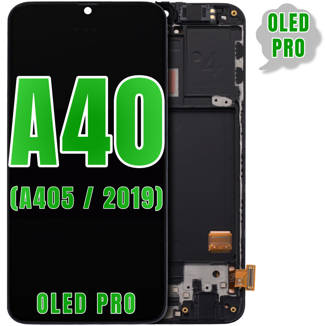 For Samsung Galaxy A40  (A405 / 2019) LCD Screen Replacement With Frame (Oled Pro) (All Colors)