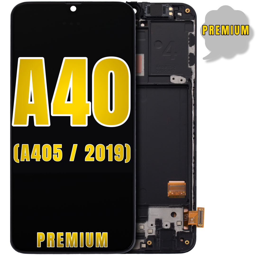 For Samsung Galaxy A40  (A405 / 2019) LCD Screen Replacement With Frame (Premium)