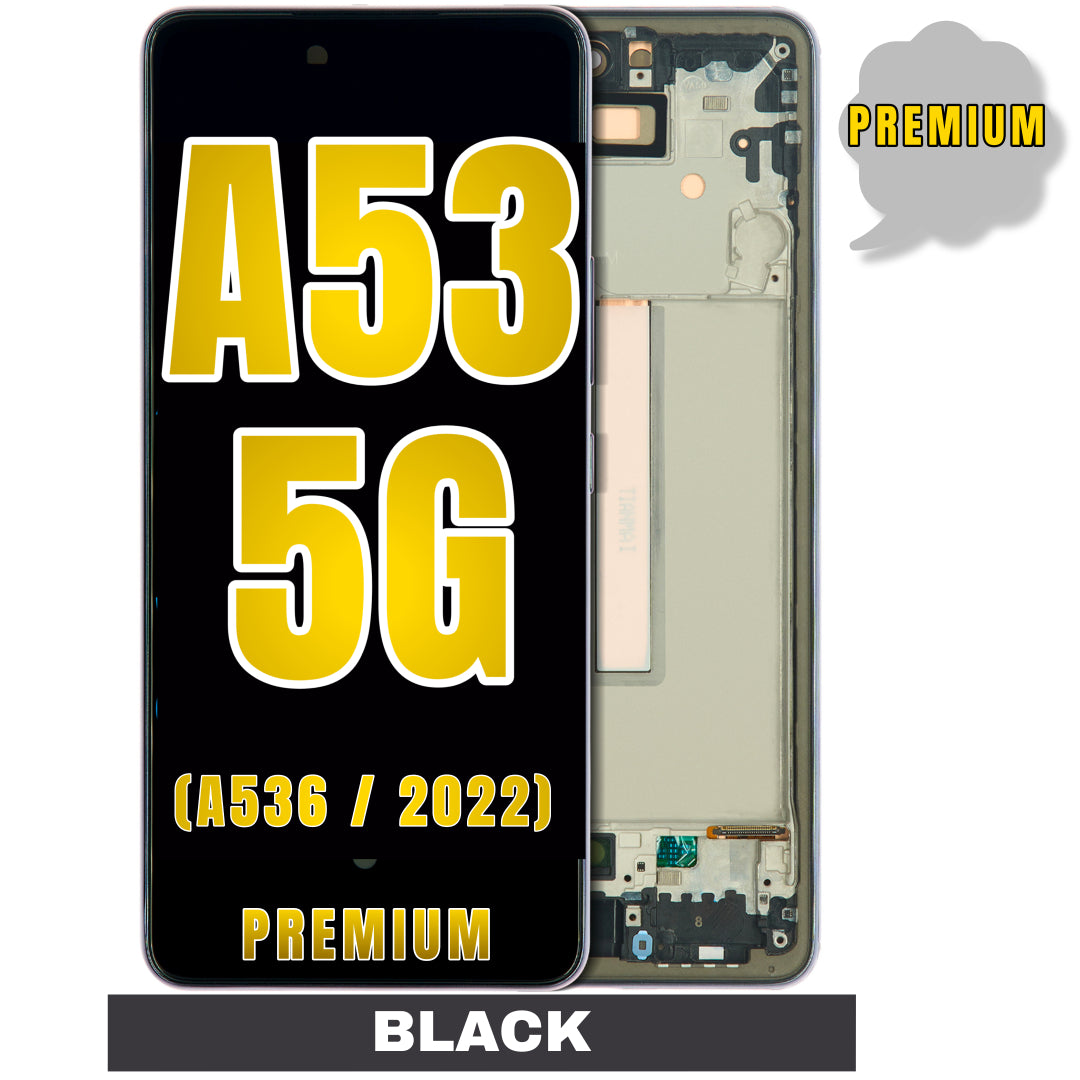 For Samsung Galaxy A53 5G (A536 / 2022) OLED Screen Replacement With Frame (Premium) (Black)