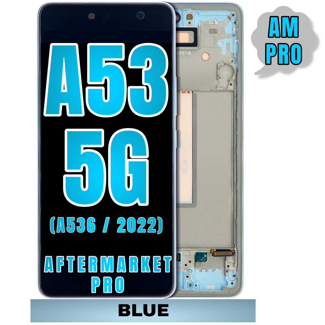 For Samsung Galaxy A53 5G (A536 / 2022) LCD Screen Replacement With Frame (Aftermarket Pro) (Blue)