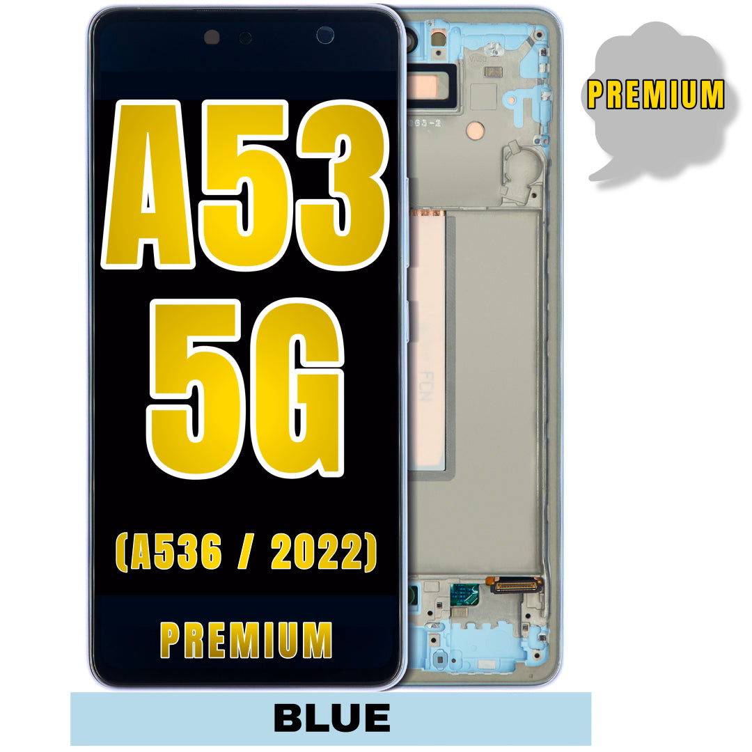 For Samsung Galaxy A53 5G (A536 / 2022) OLED Screen Replacement With Frame (Premium) (Blue)