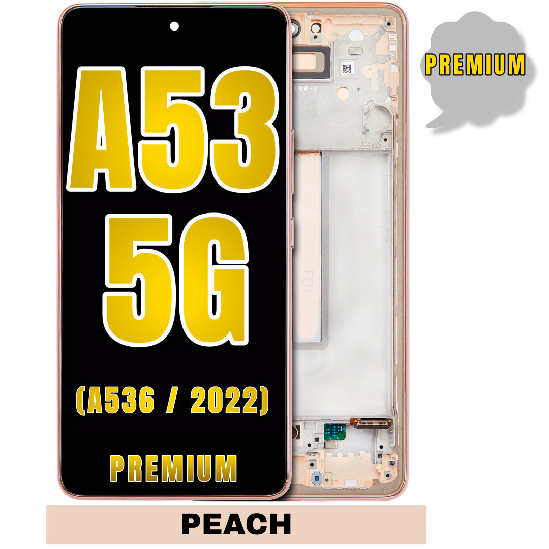 For Samsung Galaxy A53 5G (A536 / 2022) OLED Screen Replacement With Frame (Premium) (Peach)