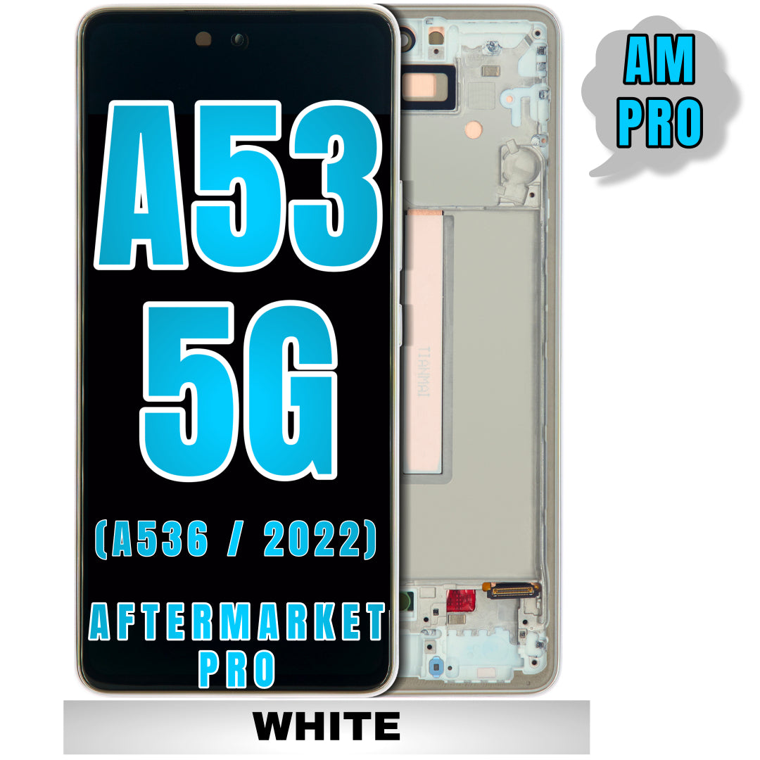 For Samsung Galaxy A53 5G (A536 / 2022) LCD Screen Replacement With Frame (Aftermarket Pro) (White)