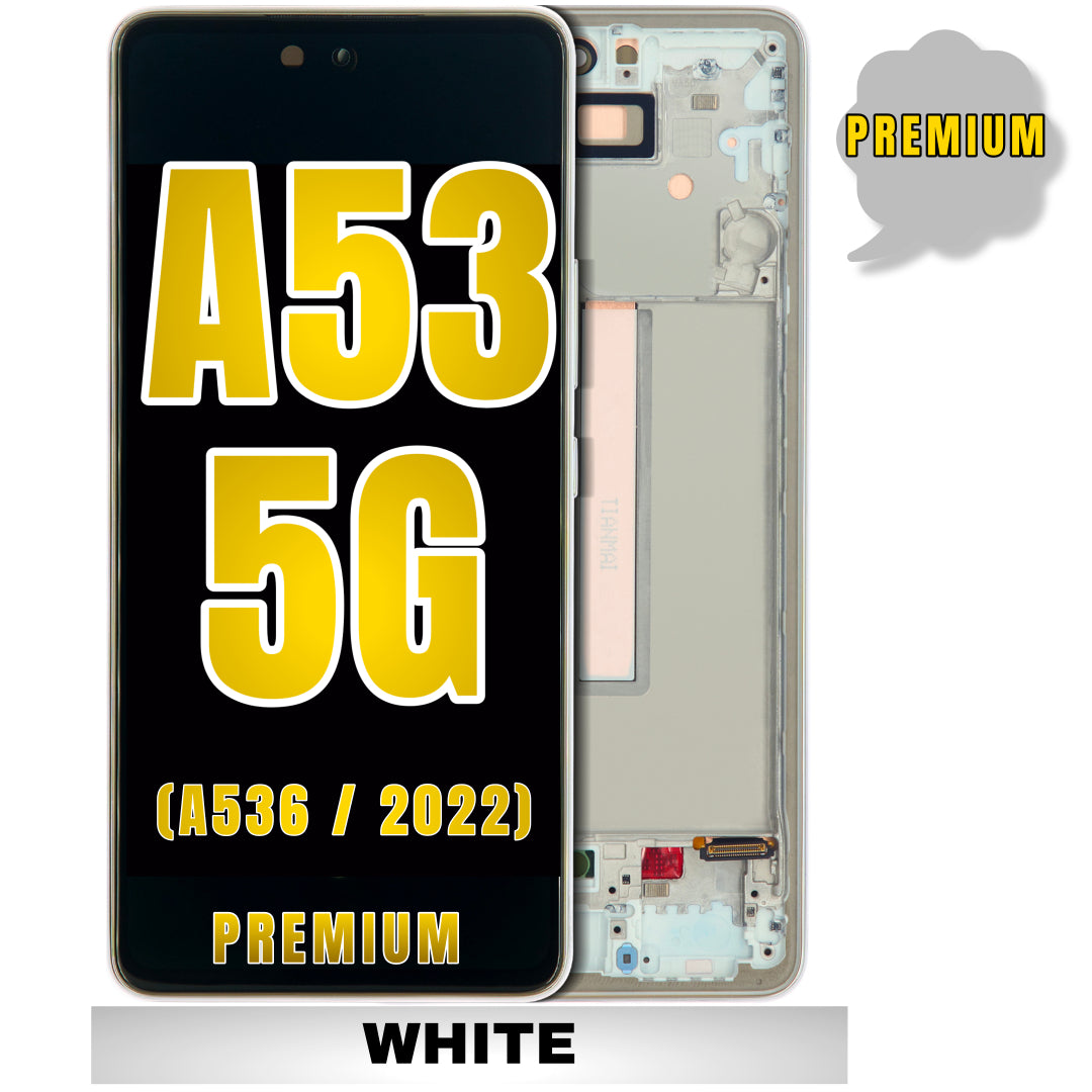 For Samsung Galaxy A53 5G (A536 / 2022) OLED Screen Replacement With Frame (Premium) (White)