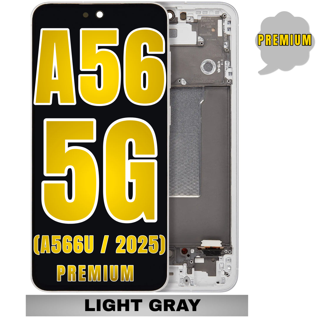 For Samsung Galaxy A56 5G (A566 / 2025) OLED Screen Replacement With Frame (Premium) (Light Gray)