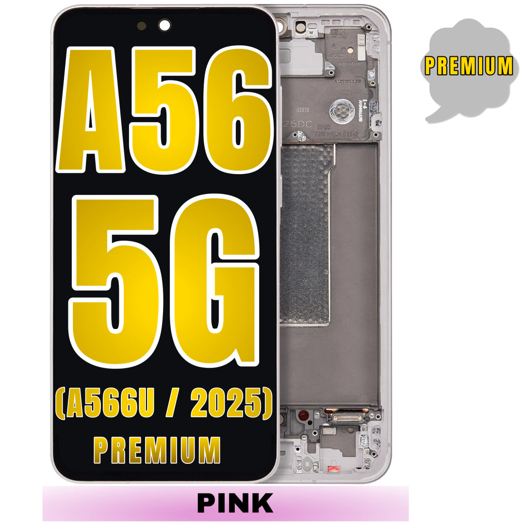 For Samsung Galaxy A56 5G (A566 / 2025) OLED Screen Replacement With Frame (Premium) (Pink)