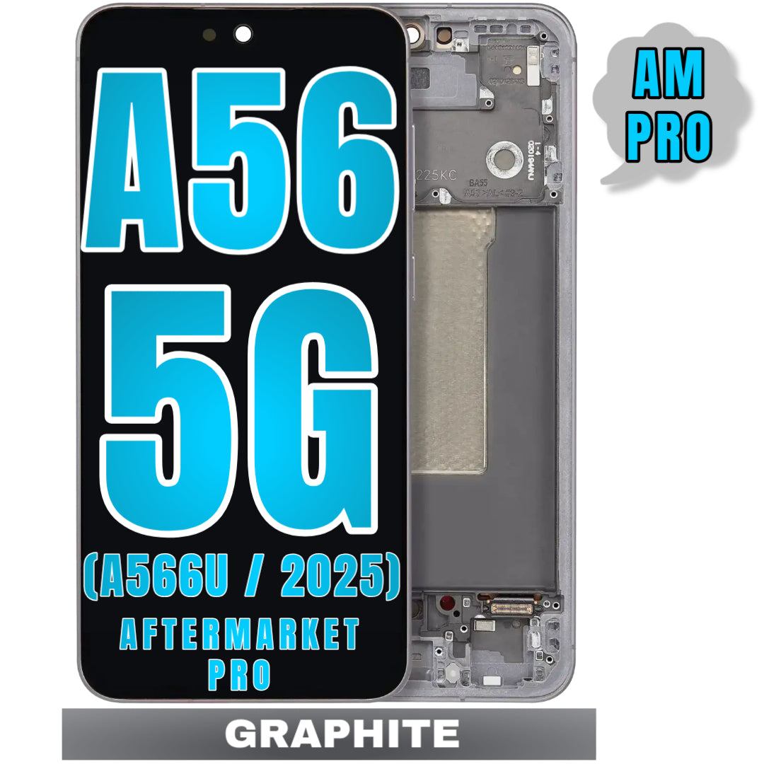 For Samsung Galaxy A56 5G (A566 / 2025) LCD Screen Replacement With Frame (Not Support Fingerprint ) (Aftermarket Pro) (Graphite)