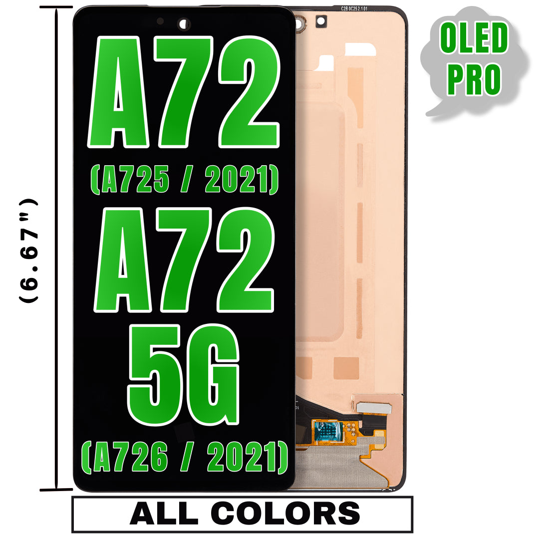 For Samsung Galaxy A72 4G (A725 / 2021) (6.67") / A72 5G (A726 / 2021) OLED Screen Replacement Without Frame (Oled Pro) (All Colors)