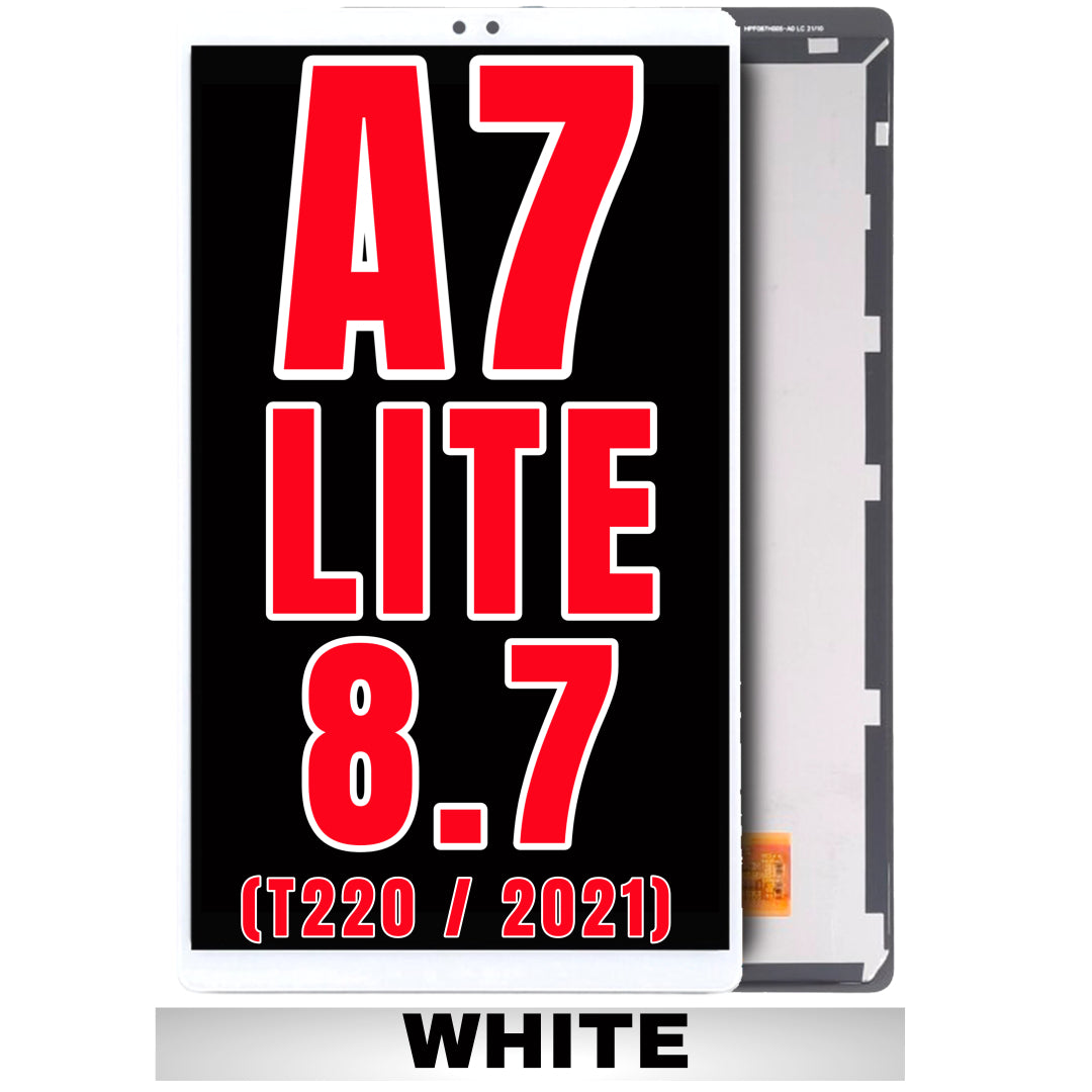 For Galaxy Tab A7 Lite 8.7" (T220 / 2021) LCD Screen Replacement Without Frame / Wifi Version (White)