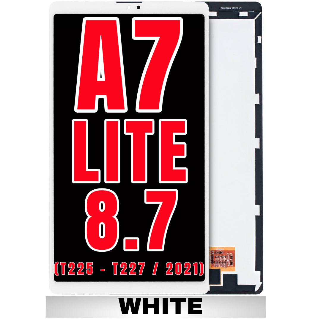 For Galaxy Tab A7 Lite 8.7" (T225 - T227 / 2021) LCD Screen Replacement Without Frame / 4G Version (White)