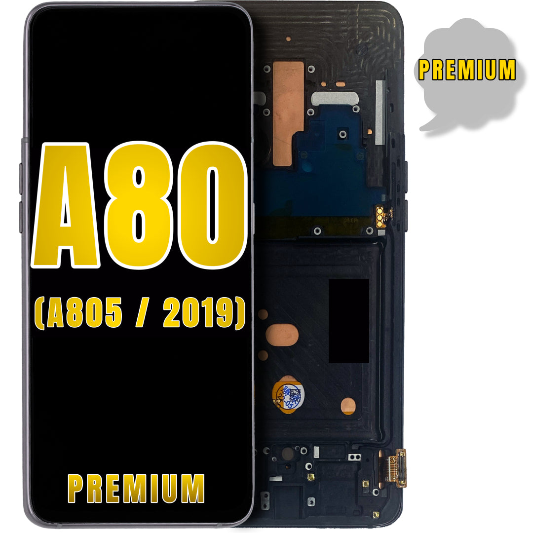For Samsung Galaxy A80 (A805 / 2019) LCD Screen Replacement With Frame (Premium) (Black)