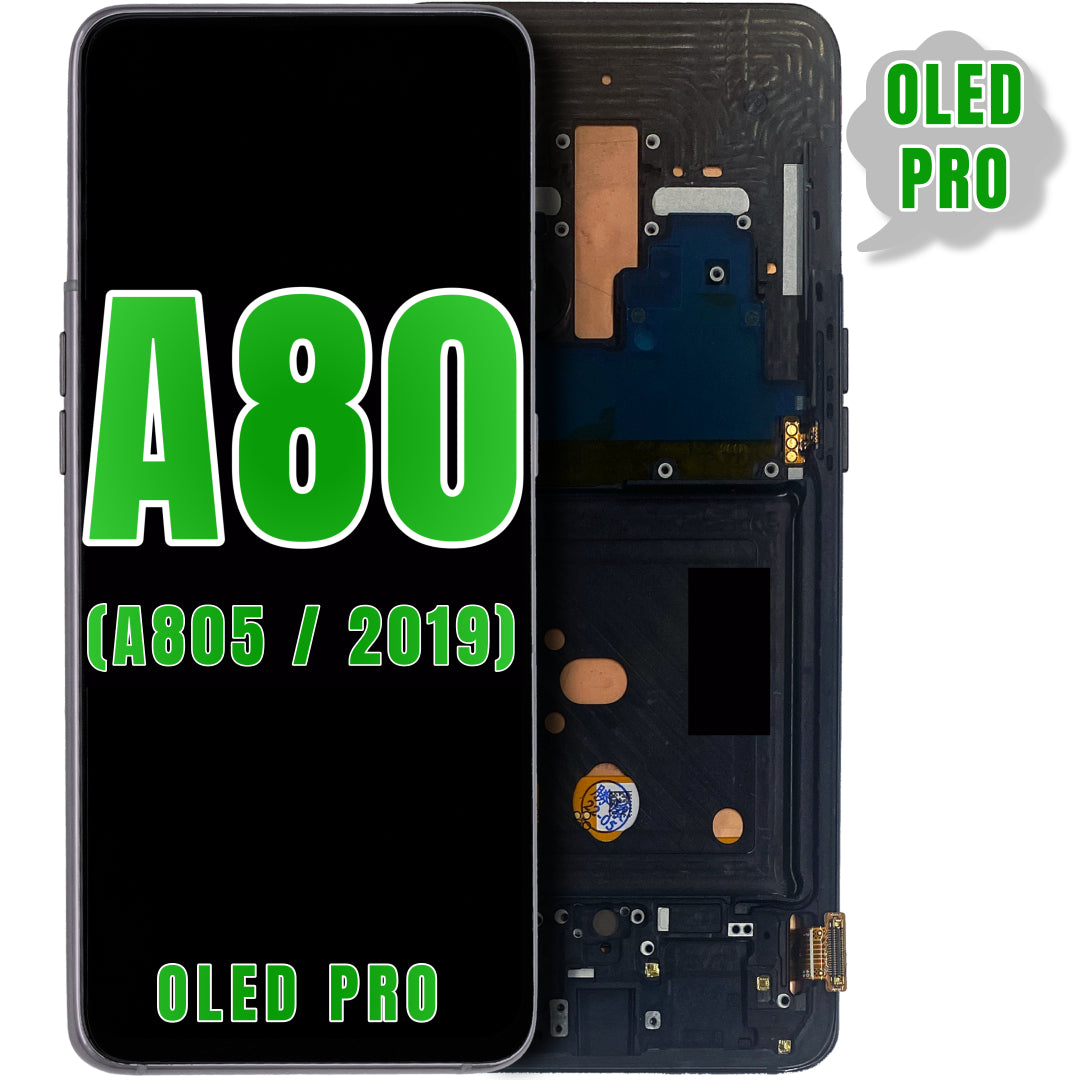 For Samsung Galaxy A80 (A805 / 2019) LCD Screen Replacement With Frame (Oled Pro) (Black)