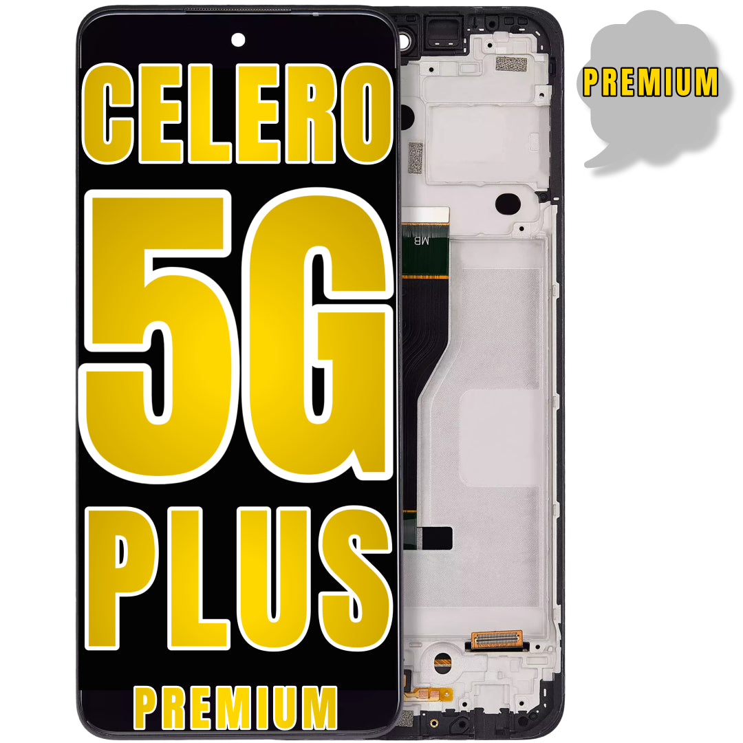 For Boost Mobile Celero 5G Plus LCD Screen Replacement With Frame (Premium) (All Colors)