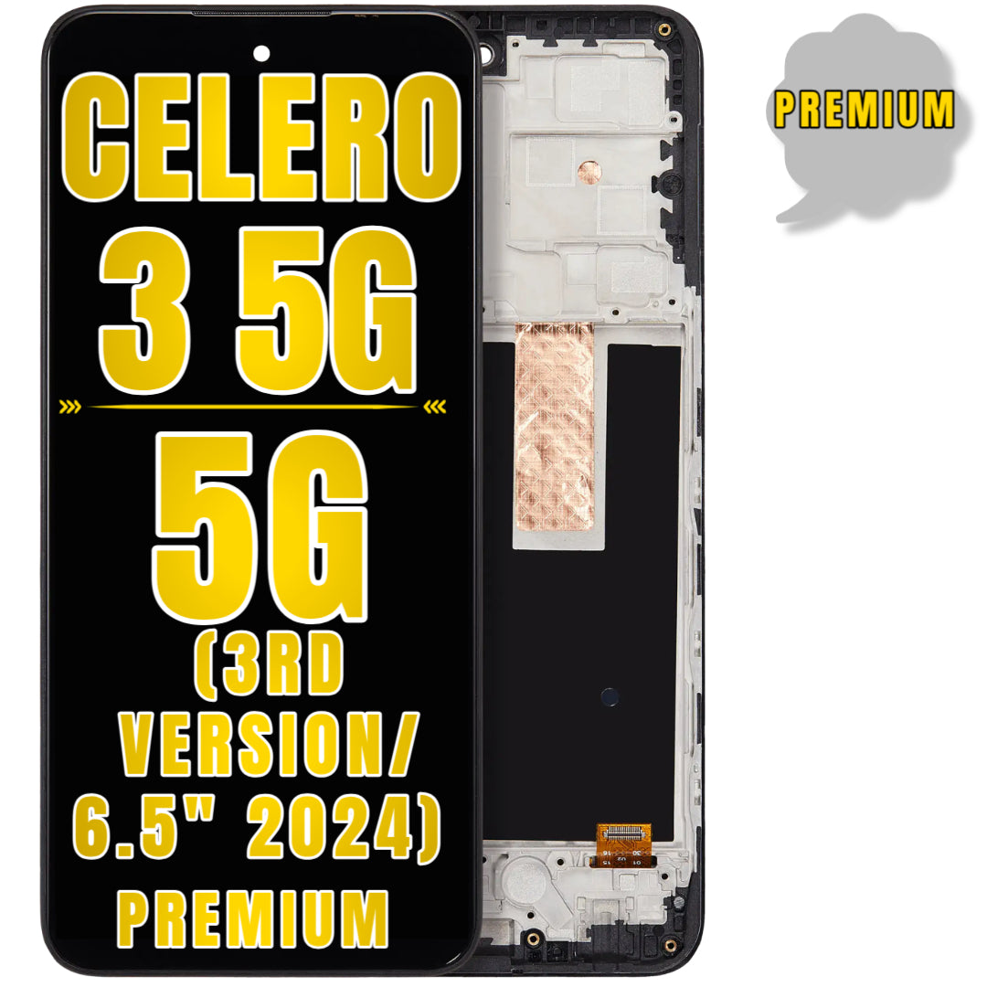 For Boost Mobile Celero 3 5G (2024) LCD Screen Replacement With Frame (Premium) (All Colors)