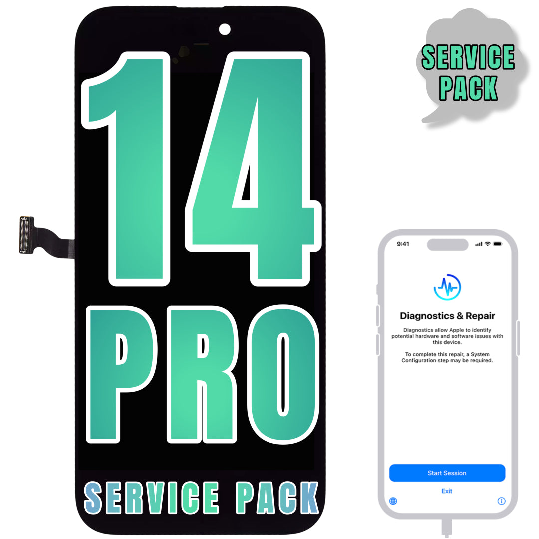 For iPhone 14 Pro OLED Screen Replacement With Proximity Sensor Flex Pre-Installed (Support Diagnostic Screen) (Service Pack)