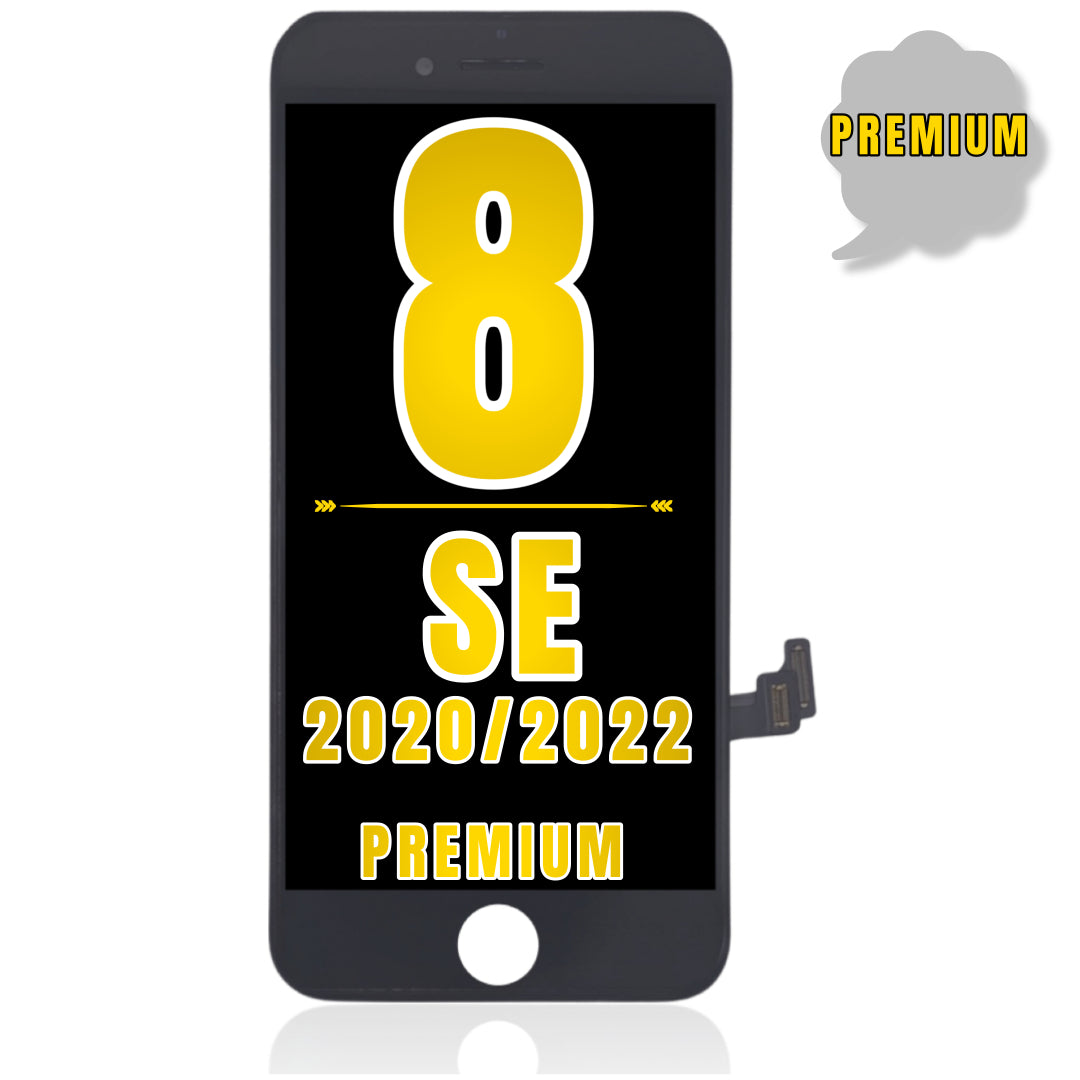 For iPhone 8 / SE 2020 / SE 2022 LCD Screen With Steel Plate Replacement (Premium) (Black)