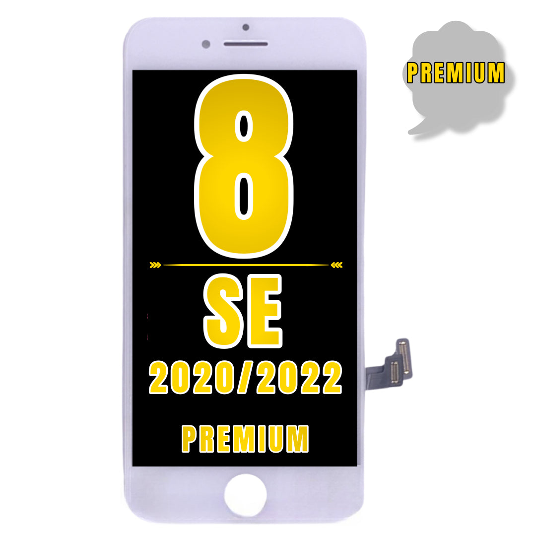 For iPhone 8 / SE 2020 / SE 2022 LCD Screen With Steel Plate Replacement (Premium) (White)
